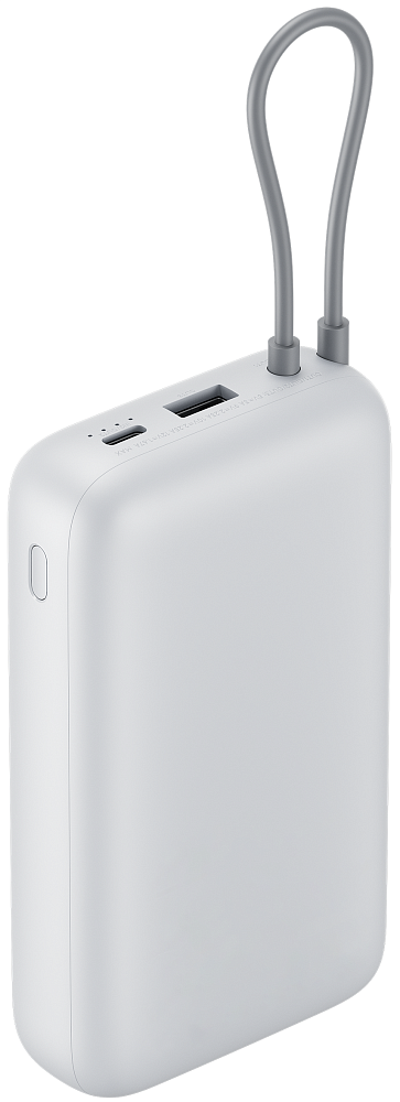 Портативный аккумулятор Xiaomi Power Bank 20000mAh (встроенный кабель) светло-серый BHR9738GL